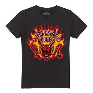 Stranger Things 5 Unisex Adult Hellfire Flames T-Shirt / Black